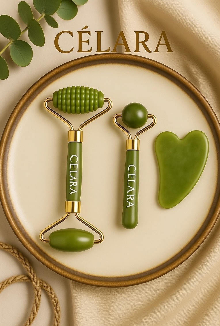 Massage Roller With Three Sets Of Facial Jade Massager